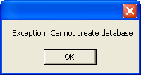 Cannot create database
